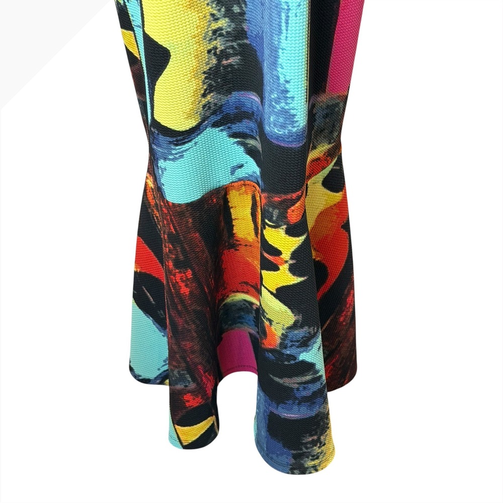 Ashley Stewart Maxi Dress Womens 22 Multicolor Abstract Artsy Knit Plus Size - Picture 4 of 10